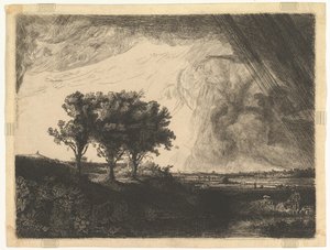 A három fa, Rembrandt után, 1758.