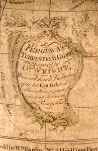 Cartouche a Csendes-óceán északi részén, 1795 körül (papírmasé, rézlemez, réz, réz, fa, papír) alkotó: William Bardin
