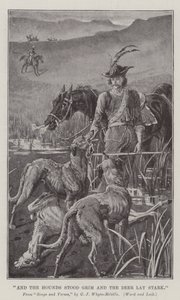 És a kutyák zordan álltak, és a szarvasok mereven feküdtek. alkotó: William Barnes Wollen