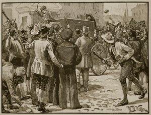 Támadás Sir Charles Wetherell ellen Bristolban, illusztráció a 