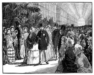 Királyi és császári látogatás a Kristálypalotában, 1850-es évek, 1888. alkotó: William Barnes Wollen