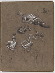 Tanulmányok az olajfestményhez, ?A zászló: Albuhera, 1811. május 16.? alkotó: William Barnes Wollen