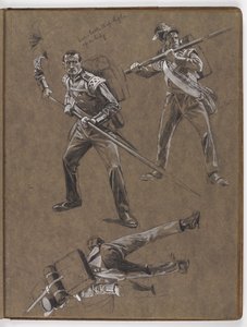 Tanulmányok az olajfestményhez, ?A zászló: Albuhera, 1811. május 16.? alkotó: William Barnes Wollen