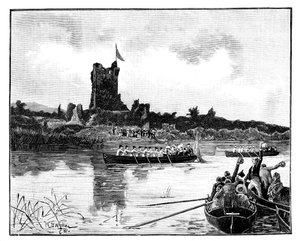 Királyi körút Írországban, látogatás a Ross kastélyban, Killarney, 1887 alkotó: William Barnes Wollen