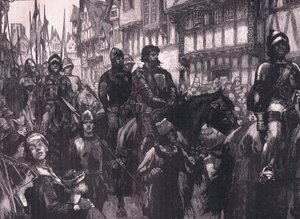 Wallace úton a Westminster Hall felé i.sz. 1304 alkotó: William Barnes Wollen