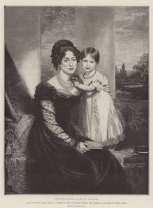 HRH Victoria Maria Louisa, Kent hercegnője és Őfelsége a királynő három éves korában alkotó: William Beechey