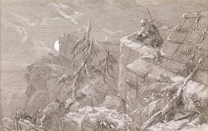 Vihar a várban (toll és tus, testfestékkel) alkotó: William Bell Scott