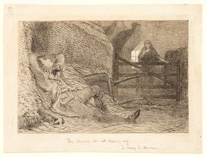 Tanulmány a „Máriához a mennyben” című könyvhöz, 1871 körül (grafit, toll és fekete tinta, grafit) alkotó: William Bell Scott