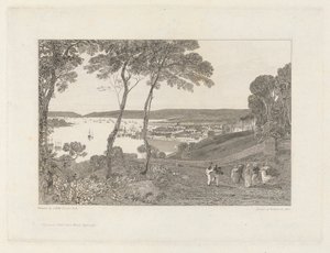 Plymouth dokk a Mount Edgecumbe-ból alkotó: William Bernard Cooke