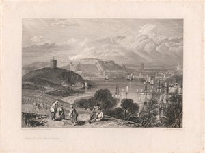 Plymouth a Mount Battenről alkotó: William Bernard Cooke
