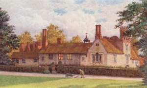 Ightham Mote a teraszról (színes litográfia) alkotó: William Biscombe Gardner