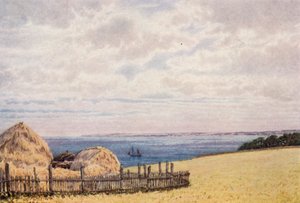 A Pegwell-öbölre néz a Ramsgate felőli oldalról (színes litográfia) alkotó: William Biscombe Gardner