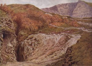 Odin bánya és Mam Tor, Castleton közelében (színes litho)