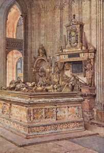 A harcosok kápolnája, Canterbury székesegyház, nyugati irányban (színes litográfia) alkotó: William Biscombe Gardner
