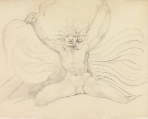 Albion rákényszeríti a négy állatkertet a megfelelő feladataik elvégzésére alkotó: William Blake
