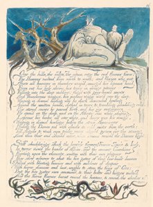 Amerika. Egy prófécia, 18. tábla, A hegyek fölött... alkotó: William Blake
