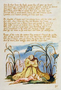 "De aki szereti az alázatost...", 7. tábla a Thel könyvéből, 1789 (kézzel színezett domborművésés tollal és WC-vel papíron) alkotó: William Blake