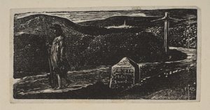 Colinets Journey, LXII mérföldes mérföldkő Londonig, Thorntons Pastorals of V...-től, 1821. alkotó: William Blake