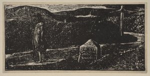 Colinets Journey: Mérföldkő LXII mérfölddel Londonig, Thorntons Pastorals of V...-től, 1821. alkotó: William Blake