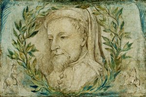 Geoffrey Chaucer, 1800 körül (tempera, vászon) alkotó: William Blake
