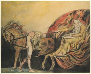Isten ítélő Ádám, 1795 körül (színes rézkarc tollal, tintával és akvarellel) alkotó: William Blake