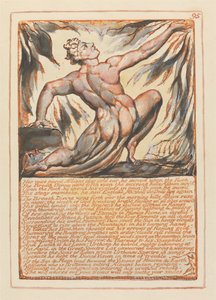 Jeruzsálem, 95. tábla, hangja áttörte Albions agyagos hideg fülét ... alkotó: William Blake