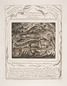 Jobs Evil Dreams, az Illusztrációk a Jób könyvéből, 1825-26. alkotó: William Blake