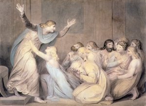 No.0456c József, aki megismerteti magát a testvéreivel, „József története” 3. táblája, 1785 körül (ceruza, akvarell, toll és tinta papíron) alkotó: William Blake