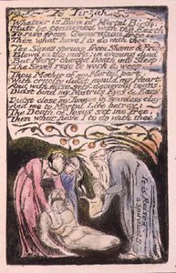 P124-1950.pt51 Tirzahba: 51. tábla a Songs of Inocence and of Experience-ből (R példány) 1802-08 körül (rézkarc, tus és akvarell) alkotó: William Blake