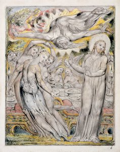 PD.18-1950 Krisztus megtagadja a Sátán által felajánlott lakomát, John Milton „Paradise Regained” című művéből, 1816-1818 körül (wc, toll és tinta mosással) alkotó: William Blake