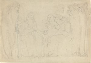Szent Ágoston megtérő Ethelbert kenti király alkotó: William Blake