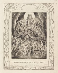 Sátán Isten trónja előtt, 1825. alkotó: William Blake