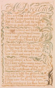 Songs of Inocence, Plate 4, Egy álom (Bentley 26) alkotó: William Blake