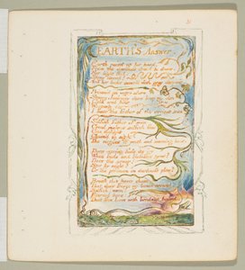 Az ártatlanság és az élmény dalai: Föld válasza, kb. 1825. alkotó: William Blake