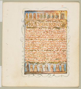 Az ártatlanság és az élmény énekei: Nagycsütörtök, kb. 1815. alkotó: William Blake
