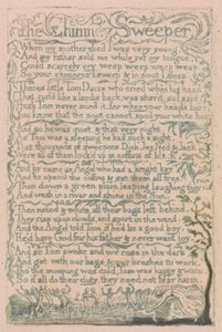 Az ártatlanság és az élmény dalai, 10. tányér, A kéményseprő (Bentley 12) alkotó: William Blake
