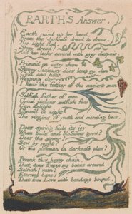 Songs of Inocence and of Experience, 35. tábla, A Föld válasza (Bentley 31.) alkotó: William Blake