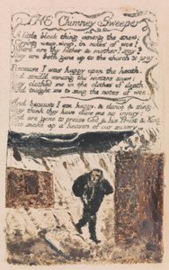 Songs of Inocence and of Experience, 45. tábla, "Kéményseprő" (Bentley 37) alkotó: William Blake