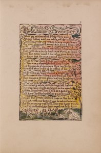 Az ártatlanság és az élmény dalai, 7. tányér, A kéményseprő (Bentley 12) alkotó: William Blake