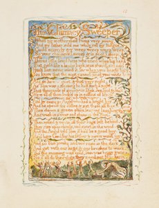 Az ártatlanság és az élmény dalai: A kéményseprő, kb. 1825. alkotó: William Blake