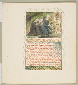 Az ártatlanság és az élmény dalai: A szerelem kertje, kb. 1825. alkotó: William Blake