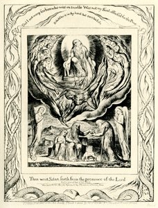Jób könyve 2:7 William Blake illusztrálásával alkotó: William Blake