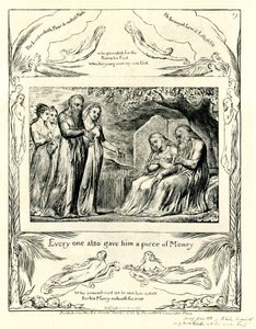 Jób könyve 42:11, William Blake illusztrálta alkotó: William Blake