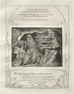 Jób könyve: Pl. 10, Az igazságos embert kinevetik alkotó: William Blake