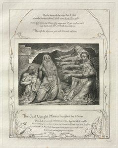 Jób könyve: Pl. 10, Az igazságos embert kinevetik, 1825. alkotó: William Blake