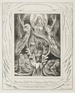 Jób könyve: Pl. 16, Beteljesítetted a gonoszok ítéletét, 1825. alkotó: William Blake