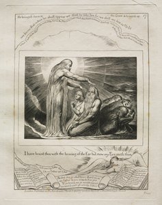 Jób könyve: Pl. 17, Fül hallásával hallottalak, de most a Szemem lát téged alkotó: William Blake