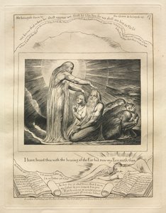 Jób könyve: Pl. 17, Fül hallásával hallottalak, de most a Szemem lát téged alkotó: William Blake