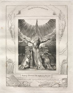 Jób könyve: Pl. 18, És az én szolgám, Jób imádkozik érted alkotó: William Blake