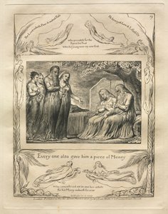 Jób könyve: Pl. 19, Mindenki adott neki egy darab pénzt alkotó: William Blake